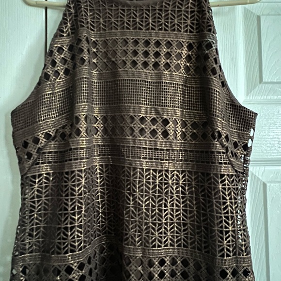 Chic Brown Midi Dress - Picture 2 of 3